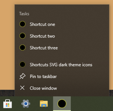 App shortcut icons displayed in dark mode.