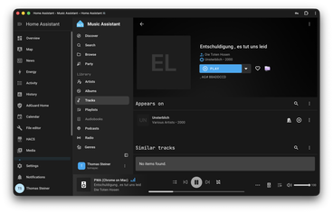A song playing in Music Assistant.