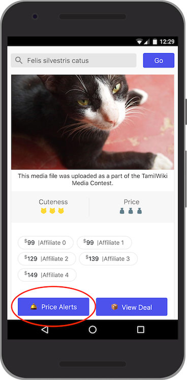 🐈 AffiliCats app with price drop alerts (Source: https://googlechromelabs.github.io/affilicats/).