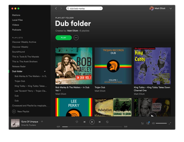 Spotify native app title bar experience.