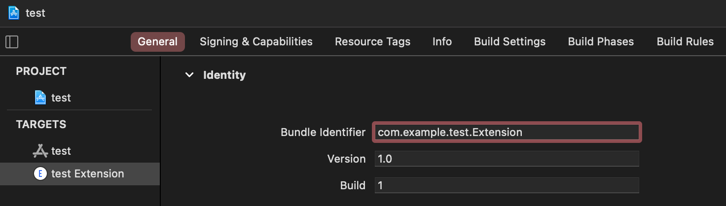 Xcode bundle identifier