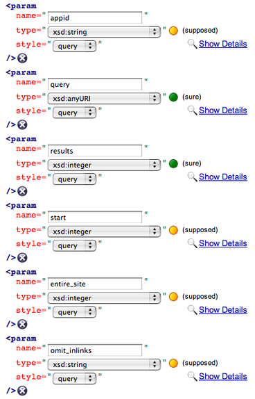 Analyzed types in REST Describe app.